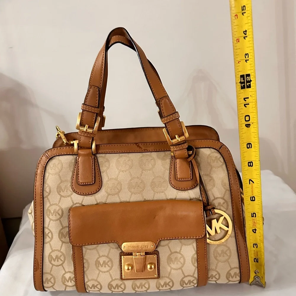 Michael Kors Cream and Tan Satchel